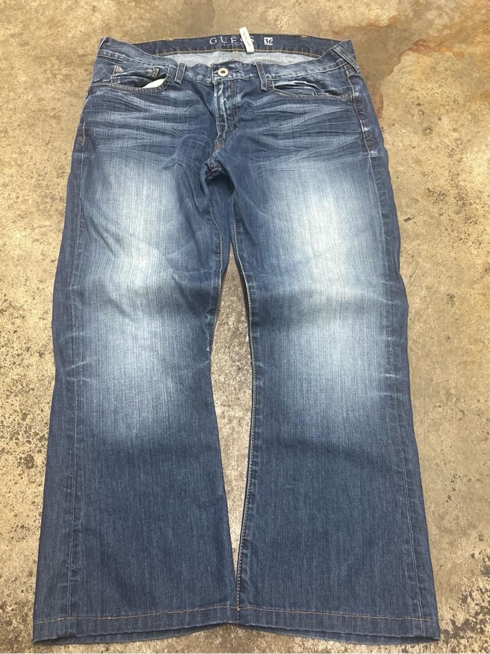 Y2K GUESS Bootcut Jeans Men’s 36 x 29 Faded Heavyweight Grunge Western Archive